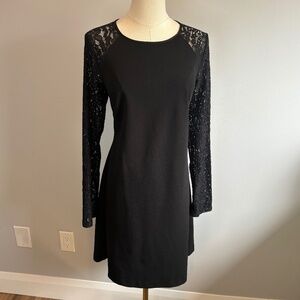 Tommy Hilfiger, Women's Black, Long Sleeve Lace, Shift Dress SZ 8